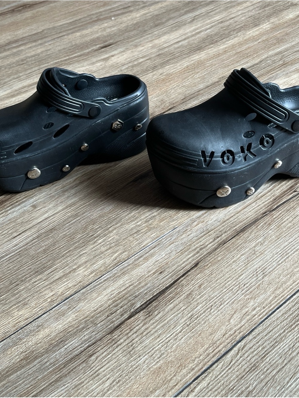 Voko Platform Clogs Womens Platform Slip-On Shoes With Bling Charms Size 5